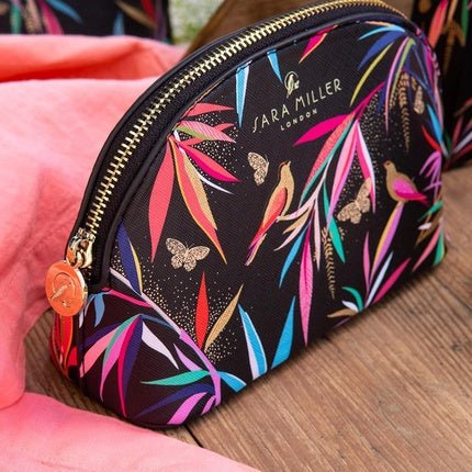 Sara Miller Beauty Bamboo Small Cosmetic Makeup Pouch Bag Black - Maison des fragrances