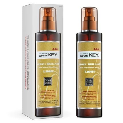 Saryna Key Damage Repair Light Spray Gloss Brilliant for Fine Thin Fragile Hair Lightweight Volume with Pure African Shea Butter 250ml 8.45fl.oz - Maison des fragrances