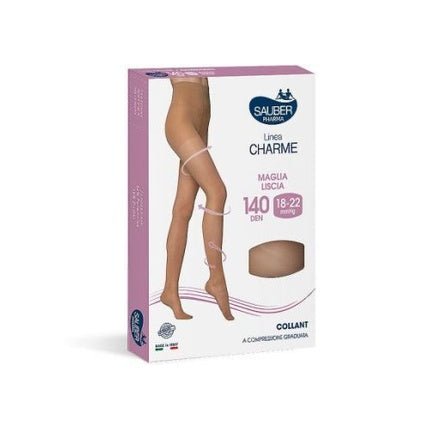 Sauber Pharma Classic Line Hold - Up Stockings 140 Denier Smooth Mesh Color Ca - Maison des fragrances