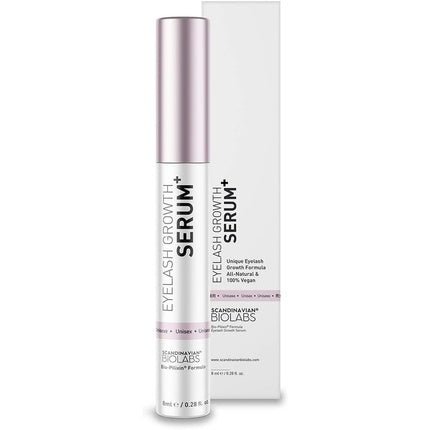 Scandinavian Biolabs Eyelash Growth Serum 6ml Eyebrow Unisex Growth Enhancer - All - Natural 100% Vegan Formula For Thicker and Longer Eyelashes For Women and Men - Maison des fragrances