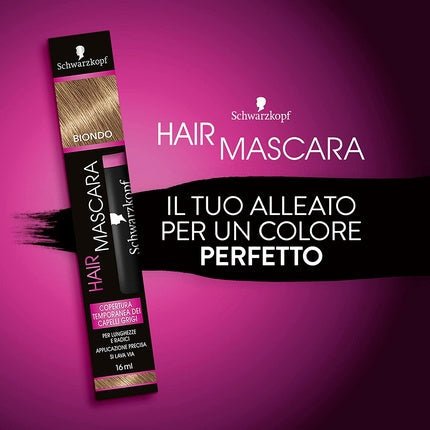 Schwarzkopf Hair Mascara Temporary Hair Mascara for Temporary Gray Hair Coverage Blonde Color 16ml - Maison des fragrances