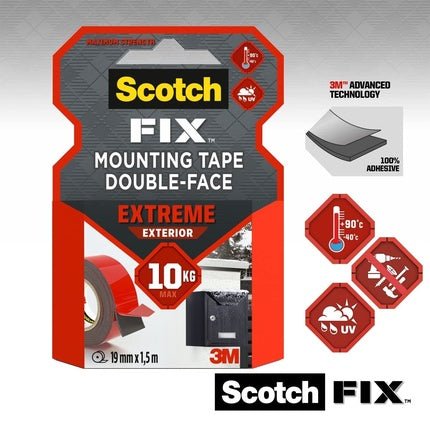 Scotch - Fix Double - Sided Extreme Exterior Mounting Tape 19mm x 5m - Maison des fragrances
