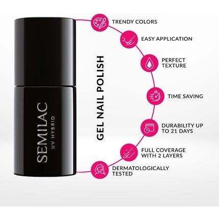 Semilac UV Nail Polish Classic Nude Beige Color 004 7ml - Maison des fragrances