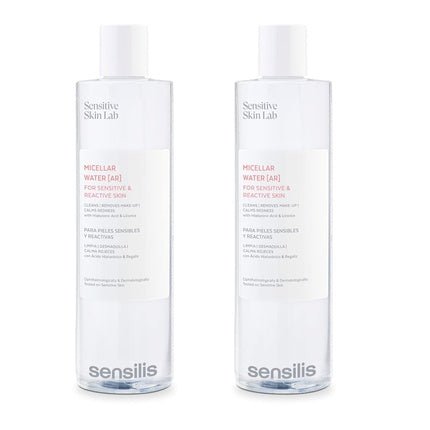 Sensilis Micellar Water Removes Makeup and Soothes Redness Sensitive Skin Hyaluronic Acid Licorice Extract Cleanses Clarifies Hydrates Ocean Respect Double Pack 400ml + 400ml - Maison des fragrances