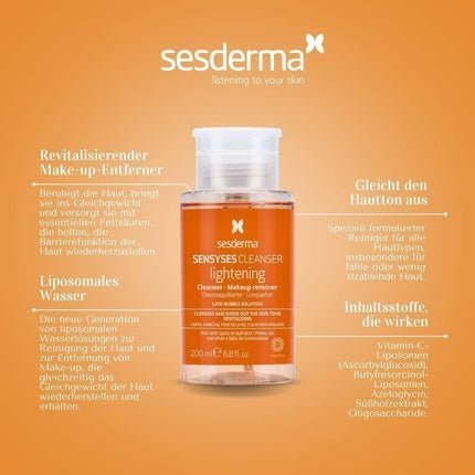 Sesderma Sensyses Lightening Cleanser Cleansing Makeup Remover 200ml - Maison des fragrances