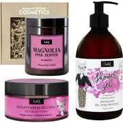 Set of Natural Cosmetics Gel Cream Candle Magnolia LaQ - Maison des fragrances