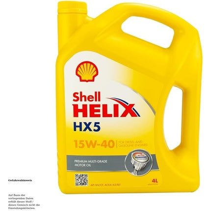 Shell Helix Super HX5 15W - 40 Motor Oil 4L - Maison des fragrances