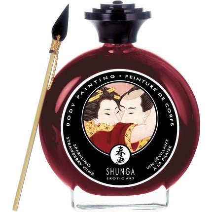 SHUNGA Edible Body Painting Sparkling Strawberry Wine 100ml - Maison des fragrances