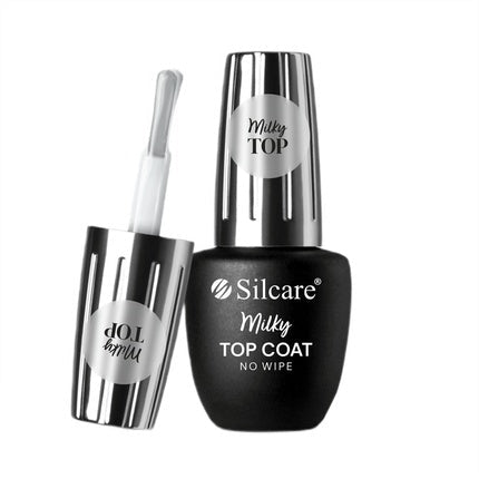 Silcare Top Coat Milky No Wipe Hybrid Nail Polish Top Coat 9ml - Maison des fragrances