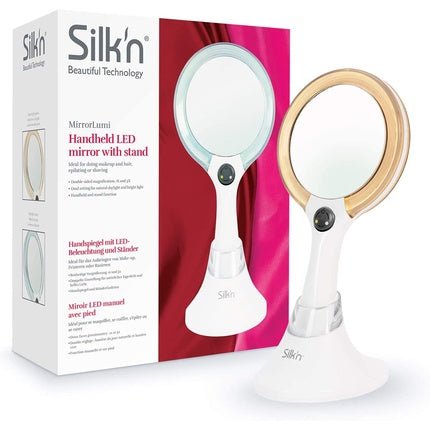 Silk'n MirrorLumi LED Mirror Natural Daylight and Bright Light Double - Sided 5x Magnification White - Maison des fragrances