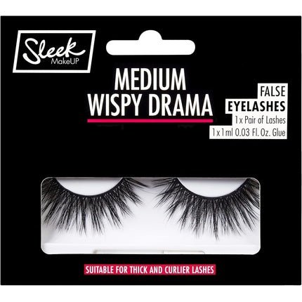 Sleek MakeUP False Lashes Reusable and Easy to Apply Latex - Free Glue Included Medium Wispy Drama - Maison des fragrances