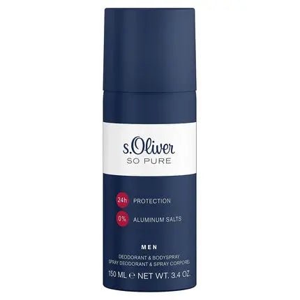 s.Oliver So Pure Men Deodorant & Bodyspray 150ml Can - Maison des fragrances