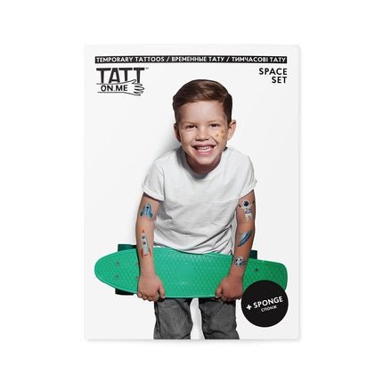 Space Temporary Tattoos Set of 6 Medium - Sized Colorful Designs for Kids by tatton.me - Maison des fragrances