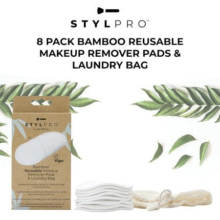 Stylpro Reusable Bamboo Makeup Remover Pads Set of 8 470g - Maison des fragrances