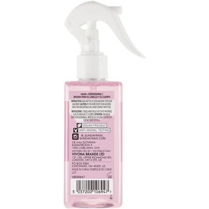 Sunday Rain Acai Berry Hair & Body Mist Refreshing & Fruity Vegan & Cruelty - Free 200ml - Maison des fragrances