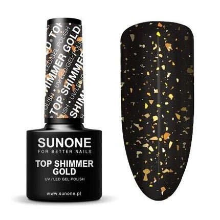 Sunone Top Shimmer No Wipe Hybrid Top Coat Gold 5ml - Maison des fragrances