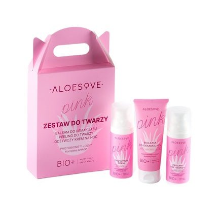 Sylveco Aloe Pink Makeup Remover Balm 75ml, Face Peeling 50ml, Nourishing Face Cream 50ml - Maison des fragrances