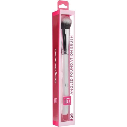 T4B Ilu 109 Angled Foundation Makeup Brush Taklon Bristles for Sensitive Skin 181mm - Maison des fragrances