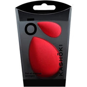 T4B KASHŌKI Red and Teardrop Shaped 2 Piece Makeup Sponge Set - Standard and Mini for Concealer, Plastic and Latex - Free - Maison des fragrances