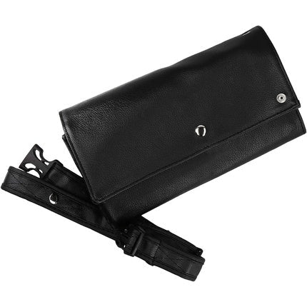 T4B LUSSONI Eco - Friendly Leather Makeup Brush Belt Black - Maison des fragrances