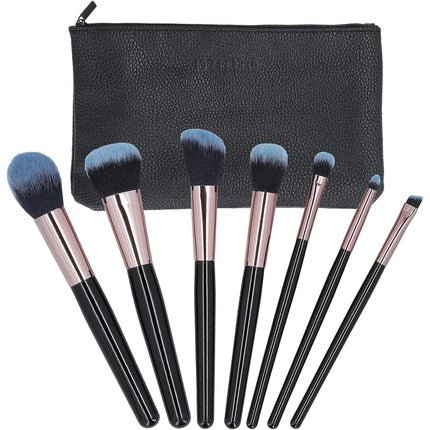 T4B MIMO 7 - Piece Makeup Brush Set with Case Black - Maison des fragrances
