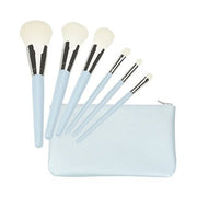 T4B MIMO Bamboo Makeup Brush Set with Travel Size and Travel Bag Blue 6 Pieces - Maison des fragrances