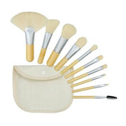 T4B MIMO Set Travel Size Bamboo Makeup Brushes with Cotton Case Cream 10 Pieces - Maison des fragrances