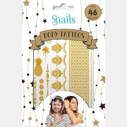Tatuaże Snails Metallic Safe Temporary Tattoos for Kids - Maison des fragrances
