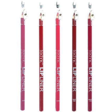 TECHNIC Chunky Lipliner Lipstick with Sharpener Pink Act Red Coral Red - Maison des fragrances
