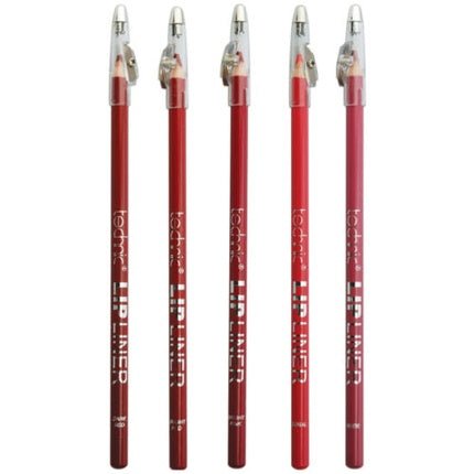 Technic Lip Liner Pencil & Sharpener Thin Style Dark Red Coral Light Red Nude - Maison des fragrances