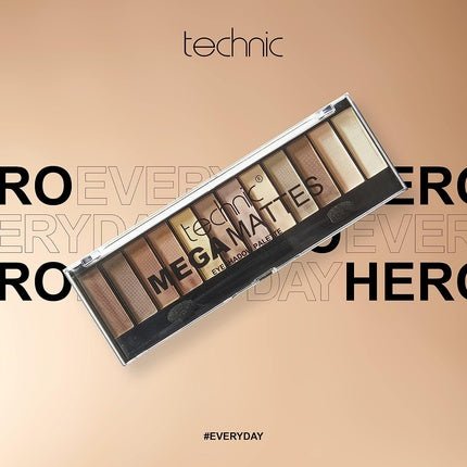Technic Mega Mattes Nude Eyeshadow Palette 12 Professional Long Lasting Matte Shades for Day or Night - Maison des fragrances
