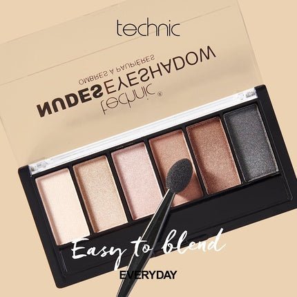 Technic Nudes Eyeshadow Palette 6 Pigmented Shimmer Shades 7.2g - Maison des fragrances