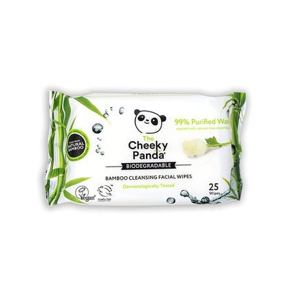 The Cheeky Panda Bamboo Makeup Remover Wipes with Rose Scent 25 Face Cleansing Wipes - Maison des fragrances