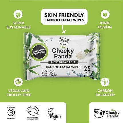 The Cheeky Panda Bamboo Makeup Remover Wipes with Rose Scent 25 Face Cleansing Wipes - Maison des fragrances