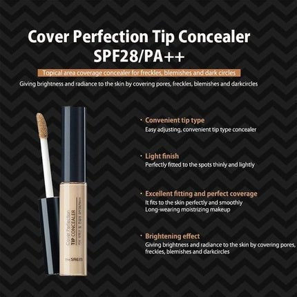 The Saem Cover Perfection Tip Concealer SPF28 - Rich Beige 6.8g/0.23oz - Maison des fragrances