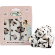 The Vintage Cosmetic Company Dual - Sided Make Up Removing Cloths Face Cloths Gentle Face Exfoliation Machine Washable Leopard Print Design Pack of 3 - Maison des fragrances