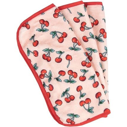 The Vintage Cosmetic Company Dual - Sided Make Up Removing Cloths Soft on Skin Gentle Face Exfoliation Cherry Design - Maison des fragrances