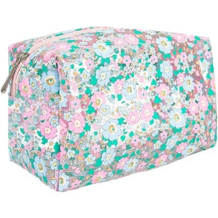 The Vintage Cosmetic Company Makeup Bag Fresh and Light Cosmetic Bag for Makeup Storage Periwinkle Floral Design - Maison des fragrances