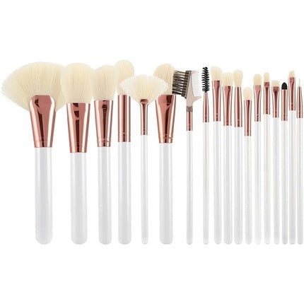 TOOLS FOR BEAUTY Makeup Brushes Rose Golden White Ecru Set 18 Pieces - Maison des fragrances