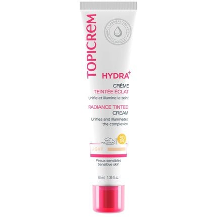Topicrem HYDRA+ Tinted Cream Light Glow Moisturizer for Sensitive and Dehydrated Skin Adults and Teens 24 Hour Moisture Protection - Maison des fragrances