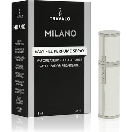 Travalo Milano Atomizer Travel Refill U-Change System TSA Approved Reusable Airtight Easy Fill Mini Pump er Lightweight Portable Vegan Leather with Polished Metal Outer Shell 0.17oz Unisexe - Maison des fragrances