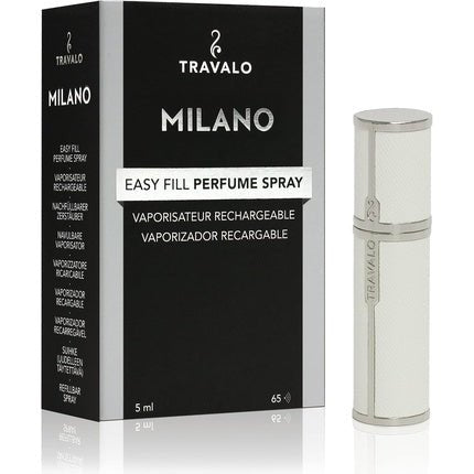 Travalo Milano Atomizer Travel Refill U-Change System TSA Approved Reusable Airtight Easy Fill Mini Pump er Lightweight Portable Vegan Leather with Polished Metal Outer Shell 0.17oz Unisexe - Maison des fragrances