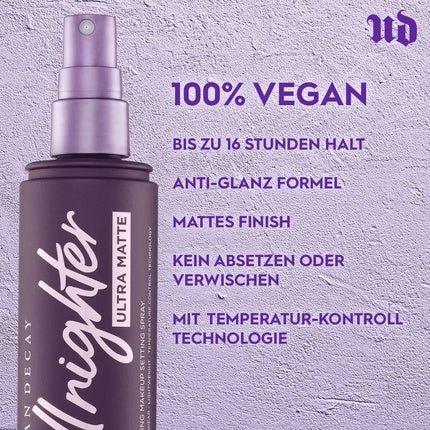 Urban Decay All Nighter Makeup Ultra Matte Setting Spray 118ml - Maison des fragrances