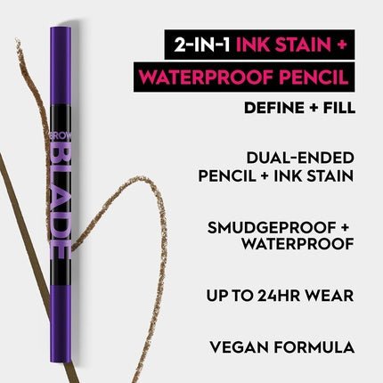 Urban Decay Brow Blade 2 - in - 1 Microblading Eyebrow Pen Waterproof Pencil Smudge - proof Transfer - resistant Fine Tip Thin Hair - Like Strokes Natural Fuller Brows Neutral Nana Neutral Brown - Maison des fragrances