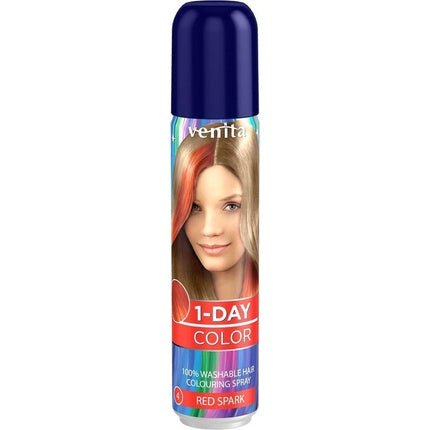 Venita - 1 - Day Coloring Hair Spray Red Spark 50ml - Maison des fragrances
