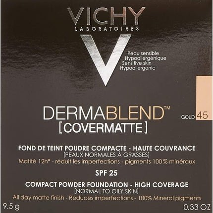 Vichy Dermablend Covermatte Compact Powder Foundation 9,5g - Colour: 45: Gold - Maison des fragrances