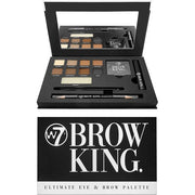W7 Brow King Ultimate Eyebrow Kit Shape Define and Groom Palette Professional Makeup Set - Maison des fragrances