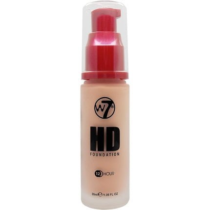 W7 HD Foundation Oil - Free Liquid Foundation for Poreless Matte Medium Coverage 30ml Natural Beige - Maison des fragrances