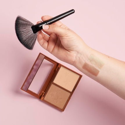 W7 Hollywood Bronze & Glow Pressed Powder Duo Shimmer Bronzer & Highlighter Vegan Makeup - Maison des fragrances