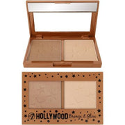 W7 Hollywood Bronze & Glow Pressed Powder Duo Shimmer Bronzer & Highlighter Vegan Makeup - Maison des fragrances
